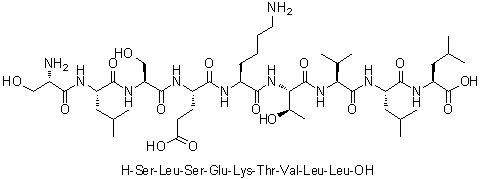 L-Seryl-L-leucyl-L-seryl-L-alpha-glutamyl-L-lysyl-L-threonyl-L-valyl-L-leucyl-L-leucine molecular structure (CAS 405874-47-7)