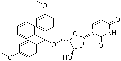 structure of CAS# 40615-39-2, 5'-O-Dimethoxytrityl-deoxythymidine