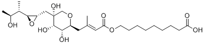 CAS # 40980-51-6, Pseudomonic acid B, 9-[(E)-3-methyl-4-[(2S,3R,4S,5R)-3,4,5-trihydroxy-5-[[(2S,3S)-3-[(2S,3S)-3-hydroxybutan-2-yl]oxiran-2-yl]methyl]oxan-2-yl]but-2-enoyl]oxynonanoic acid