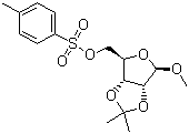 1-甲氧基-2,3-O-异亚丙基-5-O-对甲苯磺酰基-beta-D-呋喃核糖苷分子结构 (CAS 4137-56-8)