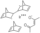 三(降冰片二烯)(乙酰基丙酮酸)铱(III)分子结构 (CAS 41612-46-8)