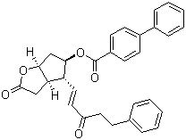 (3aR,4R,5R,6aS)-六氢-2-氧代-4-[(1E)-3-氧代-5-苯基-1-戊烯基]-2H-环戊并[b]呋喃-5-基 [1,1'-联苯]-4-甲酸酯分子结构 (CAS 41639-72-9)