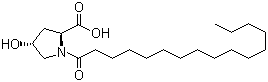 N-Hexadecanoyl-4-hydroxy-L-proline molecular structure (CAS 41736-92-9)