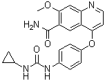 CAS 登录号：417714-14-8, 4-[4-[(环丙基氨基)羰基]氨基苯氧基]-7-甲氧基-6-喹啉甲酰胺