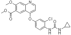structure of CAS# 417717-20-5, 4-[3-Chloro-4-[[(cyclopropylamino)carbonyl]amino]phenoxy]-7-methoxy-6-quinolinecarboxylic acid methyl ester