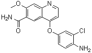 structure of CAS# 417722-93-1, 4-(4-Amino-3-chlorophenoxy)-7-methoxy-6-quinolinecarboxamide