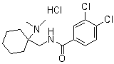 CAS # 41804-96-0, 3,4-Dichloro-N-[[1-(dimethylamino)cyclohexyl]methyl]benzamide monohydrochloride, 1-(3,4-Dichlorobenzamidomethyl)cyclohexyldimethylamine hydrochloride