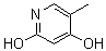 structure of CAS# 41935-71-1, 2,4-二羟基-5-甲基吡啶