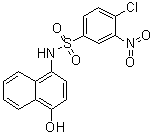 structure of CAS# 420092-79-1, 4-Chloro-N-(4-hydroxy-1-naphthalenyl)-3-nitrobenzenesulfonamide