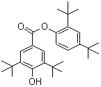 structure of CAS# 4221-80-1, 2,4-Di-tert-butylphenyl 3,5-di-tert-butyl-4-hydroxybenzoate
