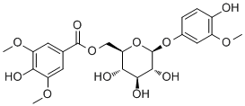 CAS 登录号：426821-85-4, 4-羟基-3-甲氧基苯基 O-beta-D-(6'-O-丁香酰)吡喃葡萄糖苷