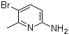 structure of CAS# 42753-71-9, 2-Amino-5-bromo-6-methylpyridine