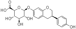(3R)-3,4-二氢-3-(4-羟基苯基)-2H-1-苯并吡喃-7-基 beta-D-吡喃葡糖苷酸分子结构 (CAS 428438-41-9)