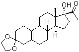 17-Hydroxy-19-norpregna-5(10),9(11)-diene-3,20-dione cyclic 3-(1,2-ethanediyl acetal) molecular structure (CAS 42982-49-0)