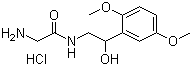 structure of CAS# 43218-56-0, 2-Amino-N-[2-(2,5-dimethoxyphenyl)-2-hydroxyethyl]acetamide monohydrochloride