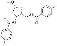 1-甲氧基-2-脱氧-3,5-二甲苯甲酰氧基-D-呋喃糖苷分子结构 (CAS 4330-34-1)