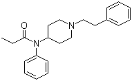 structure of CAS# 437-38-7, N-苯基-N-[1-(2-苯基乙基)-4-哌啶基]丙酰胺