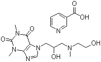 structure of CAS# 437-74-1, Xanthinol nicotinate