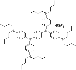 N,N,N',N'-Tetrakis[4-(dibutylamino)phenyl]-1,4-benzenediamine hexafluoroantimonate molecular structure (CAS 4379-85-5)