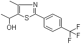 1-[4-甲基-2-(4-三氟甲基苯基)噻唑-5-基]乙醇分子结构 (CAS 438577-62-9)
