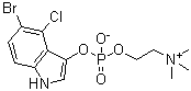 structure of CAS# 439809-43-5, 2-[[[(5-Bromo-4-chloro-1H-indol-3-yl)oxy]hydroxyphosphinyl]oxy]-N,N,N-trimethylethanaminium inner salt