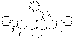 2-[2-[3-[2-(1,3-Dihydro-1,3,3-trimethyl-2H-indol-2-ylidene)ethylidene]-2-[(1-phenyl-1H-tetrazol-5-yl)thio]-1-cyclohexen-1-yl]ethenyl]-1,3,3-trimethyl-3H-indolium chloride molecular structure (CAS 440102-72-7)