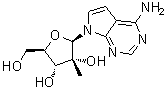 structure of CAS# 443642-29-3, 7-(2-C-甲基-beta-D-呋喃核糖基)-7H-吡咯并[2,3-d]嘧啶-4-胺