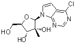 structure of CAS# 443642-33-9, 4-Chloro-7-(2-C-methyl-beta-D-ribofuranosyl)-7H-pyrrolo[2,3-d]pyrimidine