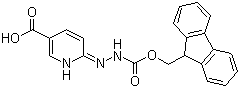 structure of CAS# 444794-69-8, 6-[2-[(9H-Fluoren-9-ylmethoxy)carbonyl]hydrazinyl]-3-pyridinecarboxylic acid