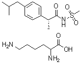 CAS # 446024-42-6, Lysine, compd. with (alphaR)-alpha-methyl-4-(2-methylpropyl)-N-(methylsulfonyl)benzeneacetamide