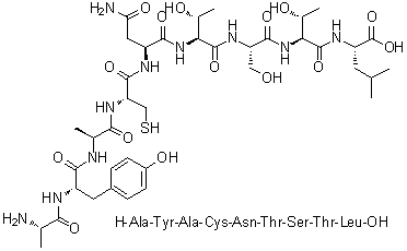 L-Alanyl-L-tyrosyl-L-alanyl-L-cysteinyl-L-asparaginyl-L-threonyl-L-seryl-L-threonyl-L-leucine molecular structure (CAS 465500-22-5)
