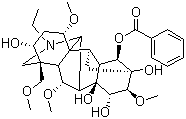 苯甲酰乌头原碱分子结构 (CAS 466-24-0)