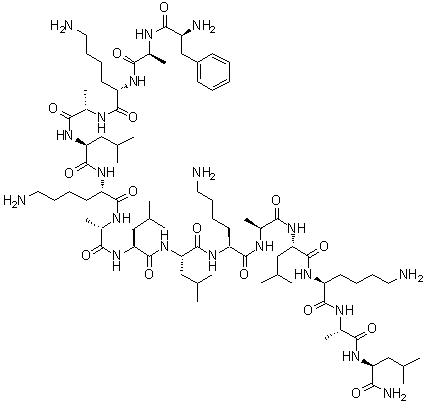 CAS # 466691-40-7, L-Phenylalanyl-L-alanyl-L-lysyl-L-alanyl-L-leucyl-L-lysyl-L-alanyl-L-leucyl-L-leucyl-L-lysyl-L-alanyl-L-leucyl-L-lysyl-L-alanyl-L-leucinamide, Oligopeptide 10
