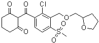 CAS # 473278-76-1, Tefuryltrione, 2-[2-Chloro-4-mesyl-3-[(tetrahydrofuran-2-ylmethoxy)methyl]benzoyl]-1,3-cyclohexanedione