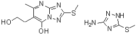 5-(Methylthio)-1H-1,2,4-triazol-3-amine compd. with 7-hydroxy-5-methyl-2-(methylthio)[1,2,4]triazolo[1,5-a]pyrimidine-6-ethanol (1:1) molecular structure (CAS 4734-27-4)