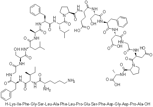 L-Lysyl-L-isoleucyl-L-phenylalanylglycyl-L-seryl-L-leucyl-L-alanyl-L-phenylalanyl-L-leucyl-L-prolyl-L-alpha-glutamyl-L-seryl-L-phenylalanyl-L-alpha-aspartylglycyl-L-alpha-aspartyl-L-prolyl-L-alanine molecular structure (CAS 473461-56-2)