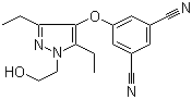 structure of CAS# 473921-12-9, 3-Cyano-5-[[3,5-diethyl-1-(2-hydroxyethyl)-1H-pyrazol-4-yl]oxy]benzonitrile