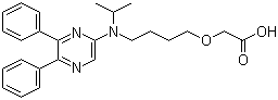 structure of CAS# 475085-57-5, [4-[(5,6-Diphenylpyrazinyl)(1-methylethyl)amino]butoxy]acetic acid