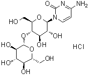 CAS # 4752-92-5, 1-(4-O-beta-D-Glucopyranosyl-beta-D-glucopyranosyl)cytosine monohydrochloride, NSC 409365