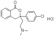 structure of CAS# 477313-09-0, 3-(4-Chlorophenyl)-3-[2-(dimethylamino)ethyl]-3,4-dihydro-1H-2-benzopyran-1-one hydrochloride