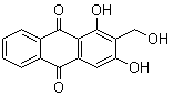 structure of CAS# 478-08-0, 1,3-Dihydroxy-2-(hydroxymethyl)anthraquinone