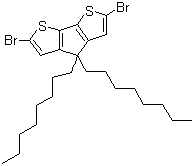 CAS 登录号：478404-10-3, 2,6-二溴-4,4-二辛基环戊并[2,1-b:3,4-b']二噻吩