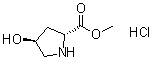 structure of CAS# 481704-21-6, (4S)-4-Hydroxy-D-proline methyl ester hydrochloride