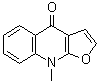 structure of CAS# 484-74-2, 9-甲基呋喃并[2,3-b]喹啉-4(9H)-酮