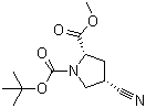 structure of CAS# 487048-28-2, (2S,4S)-4-氰基-1,2-吡咯烷二羧酸 1-叔丁酯 2-甲酯