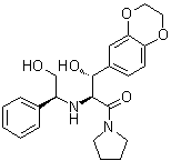 CAS 登录号：491833-26-2, 1-[(2S,3R)-3-(2,3-二氢-1,4-苯并二恶英-6-基)-3-羟基-2-[[(1S)-2-羟基-1-苯基乙基]氨基]-1-氧代丙基]吡咯烷