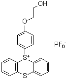 CAS # 492466-56-5, Esacure 1187, 9-(4-Hydroxyethoxyphenyl)thiantrenium hexafluorophosphate, 9-[4-(2-Hydroxyethoxy)phenyl]thianthrenium hexafluorophosphate