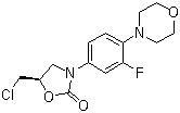 structure of CAS# 496031-57-3, (5R)-5-(Chloromethyl)-3-[3-fluoro-4-(4-morpholinyl)phenyl]-2-oxazolidinone
