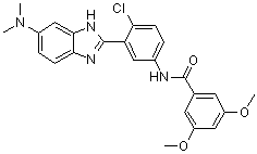 N-[4-氯-3-[5-(二甲基氨基)-1H-苯并咪唑-2-基]苯基]-3,5-二甲氧基苯甲酰胺分子结构 (CAS 496794-70-8)