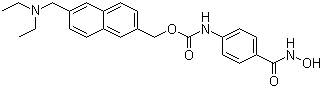 [4-[(Hydroxyamino)carbonyl]phenyl]carbamic acid [6-[(diethylamino)methyl]-2-naphthalenyl]methyl ester molecular structure (CAS 497833-27-9)